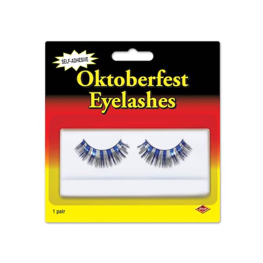 Beistle Blue & Silver Oktoberfest Eyelashes, 6ct.